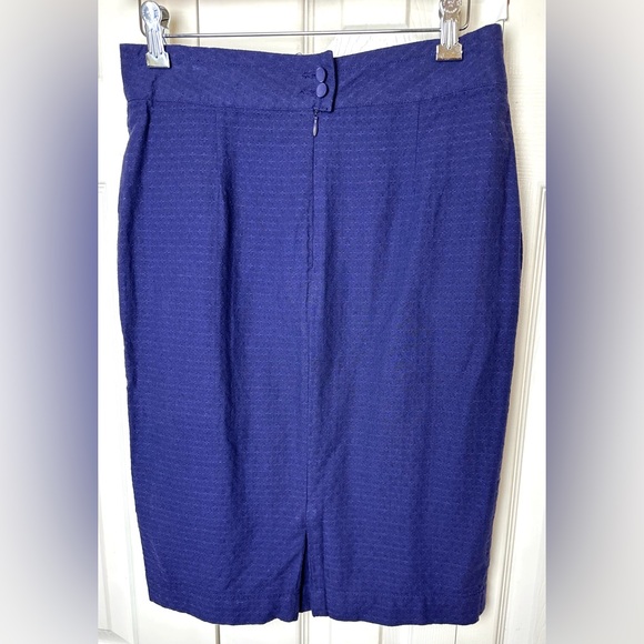 NWT Anthro TULLE Brand Skirt Blazer Suit Set Blue Purple Textured Cotton New - Picture 7 of 13